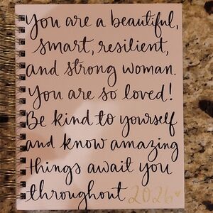 2026 Pink Planner Spiral Horizontal Layout Notebook Calendar